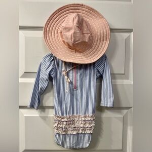 Set of Ruffle Butts hat & swim suit | 18m